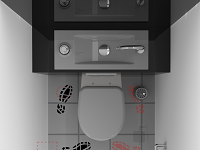 Wiedergabe der Zugang zu dem WiCi Bati Handwaschbecken auf Wand-WC intergriert