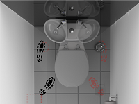 Wiedergabe der Zugang zu dem WiCi Mini klein Handwaschbecken an der Toiletten